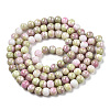 Opaque Crackle Glass Round Beads Strands GLAA-T031-01H-3