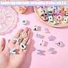 50Pcs Printed Opaque Acrylic European Beads MACR-SP0002-21C-3