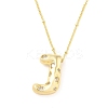 Brass Micro Pave Clear Cubic Zirconia Pendant Necklaces NJEW-Z038-01G-J-2