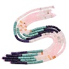 Natural Quartz & Dyed White Jade & Rose Quartz & Yellow Aventurine & Synthetic Turquois Beads Strands G-Z135-C07-3