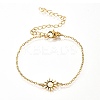 304 Stainless Steel Sun Link Bracelets BJEW-D308-01G-4