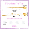 36Pcs 3 Colors Iron Hair Fork Findings IFIN-UN0001-25-3