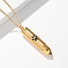 304 Stainless Steel Paw Print Bullet Shape Pet Memorial Keepsake Urn Ashes Pendant Necklaces NJEW-P326-03G-2