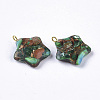 Assembled Synthetic Imperial Jasper and Bronzite Pendants G-S366-002F-2