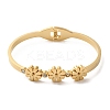 Adjustable Flower Vacuum Plating PVD Vacuum Plating 304 Stainless Steel Bangles for Women BJEW-F474-10G-2