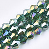 Electroplate Glass Beads Strands EGLA-Q118-6mm-B15-1