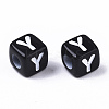 Opaque Acrylic Beads X-SACR-N002-01Y-3