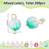 200Pcs Frosted Baking Paint Glass Charms PALLOY-GA00022-2