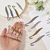 12Pcs 3 Style Alloy Bookmarks Finding with Hole PALLOY-SC0004-29-3