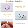 12Pcs 304 Stainless Steel Cuff Earrings EJEW-HS0001-28RC-4