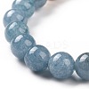 4Pcs Natural Larvikite & Quartz(Dyed) & Lava Rock & Lapis Lazuli and Wood Beads Stretch Bracelets Set BJEW-JB08934-6