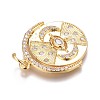 Brass Micro Pave Clear Cubic Zirconia Pendants ZIRC-O035-09G-3