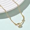 Brass and Acrylic Rose Flower Pendant 304 Stainless Steel Chain Necklaces for Women NJEW-D341-02G-2