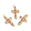 Rack Plating Brass Micro Pave Cubic Zirconia Pendants X-KK-A160-02G-2