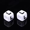 Acrylic Horizontal Hole Letter Beads PL37C9129-L-2