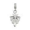 Brass Micro Pave Clear Cubic Zirconia Star European Dangle Charms KK-Z090-02P-1