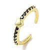 Rack Plating Brass Micro Pave Cubic Zirconia Cuff Rings RJEW-H228-07G-01-1