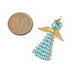 Angel Glass Seed Beads Pendants Decrotions HJEW-MZ00113-05-2
