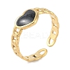 Ion Plating(IP) 304 Stainless Steel Curb Chain Cuff Finger Rings RJEW-L107-050G-02-1