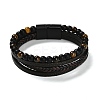 Natural Tiger Eye & Glass Round Beaded Bracelets BJEW-G732-01B-5