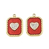 304 Stainless Steel Rhinestone Pendants STAS-P415-27G-1