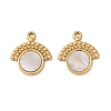 304 Stainless Steel Natural White Shell Pendants STAS-L288-03G-02-1