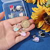 8Pcs 8 Colors Alloy Micro Pave Cubic Zirconia Beads ALRI-CA0001-15-3