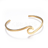 Ion Plating(IP) 304 Stainless Steel Cuff Bangles LS-BJEW-G611-01G-2