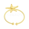 Real 18K Gold Plated 304 Stainless Steel Open Cuff Rings for Women LS-RJEW-B061-02G-06-3
