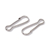 Non-Tarnish 304 Stainless Steel Push Gate Snap Keychain Clasp Findings STAS-G291-05P-01-2