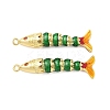 Brass Micro Pave Cubic Zirconia Enamel Pendants KK-G539-02G-03-1