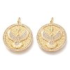 Brass Micro Pave Clear Cubic Zirconia Pendants ZIRC-I044-11G-1