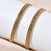 6MM 304 Stainless Steel Wheat Chain Necklaces for Women NJEW-G193-03G-3