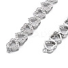 Brass Micro Pave Clear Cubic Zirconia Multi Heart Connector Charms KK-B125-05P-2