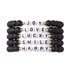 5Pcs 5 Style Glass Round Beaded Braided Bead Bracelets Set BJEW-JB10014-1