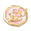 304 Stainless Steel Enamel with ABS Plastic Imitation Pearl Pendants STAS-Z184-07G-2