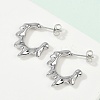 Non-Tarnish 304 Stainless Steel Melting Dripping Stud Earrings LS-EJEW-E199-08P-3