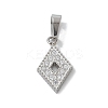 Ion Plating(IP) 304 Stainless Steel Micro Pave Cubic Zirconia Pendants STAS-Z107-06P-07-1