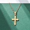 Cross 304 Stainless Steel Pendant Necklaces NJEW-H059-10G-3