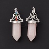 Natural Rose Quartz Big Pointed Pendants G-I342-01P-10-3