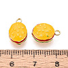 Rack Plating Alloy Enamel Charms PALLOY-N181-24KCG-01-3