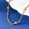 304 Stainless Steel Rope Chain Bracelets for Women BJEW-C094-04G-2