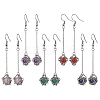 Natural Mixed Gemstone Dangle Earrings EJEW-JE05660-02-1