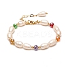 Natural Pearl Beaded Bracelets for Mom Women Girl BJEW-TA00010-1