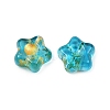 Electroplate and Golden Metal Enlaced Glass Beads EGLA-T029-02D-2