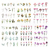 6 Sets 6 Colors Flower PET Waterproof Stickers STIC-TA0001-04-1