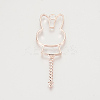 Alloy Bunny Open Back Bezel Pendants TIBE-S308-08RG-2