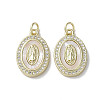 Brass Micro Pave Cubic Zirconia Pendants KK-G485-19A-G-1