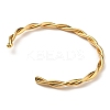 Ion Plating(IP) 304 Stainless Steel Twisted Rope Cuff Bangles LS-BJEW-P296-01G-2