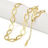 Ion Plating(IP) 304 Stainless Steel Oval Link Chain Necklaces for Women NJEW-K276-04A-G-1